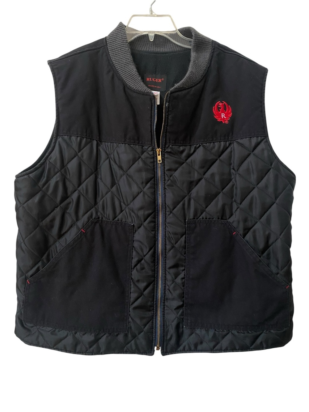 Ruger Black Quilted Hunting Vest mens size XXL - Made in USA